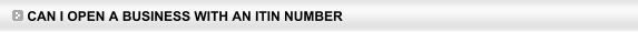 Open a Business with an ITIN Number 